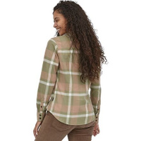 Фланелевая рубашка Fjord средней плотности из органического хлопка женская Patagonia, цвет Comstock/Garden Green