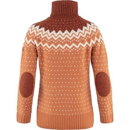 Вязаный свитер с высоким воротником Ovik — женский Fjallraven, цвет Desert Brown/Autumn Leaf