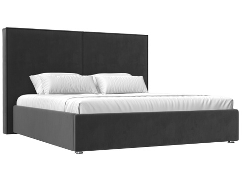 Интерьерная кровать Аура 160 1720x2090x1300 мм Серый Велюр