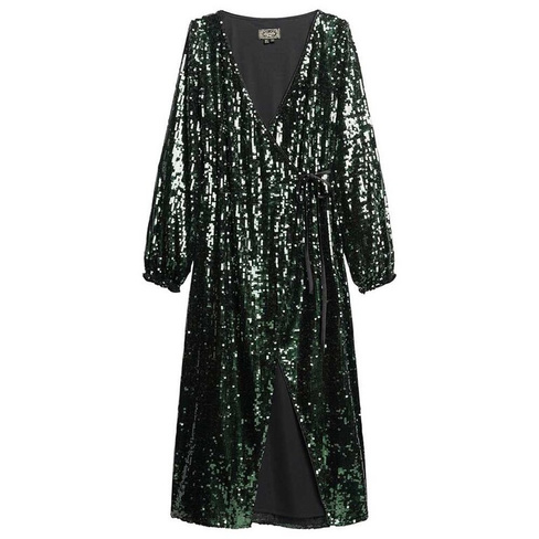 Платье Superdry Sequin Wrap, зеленый
