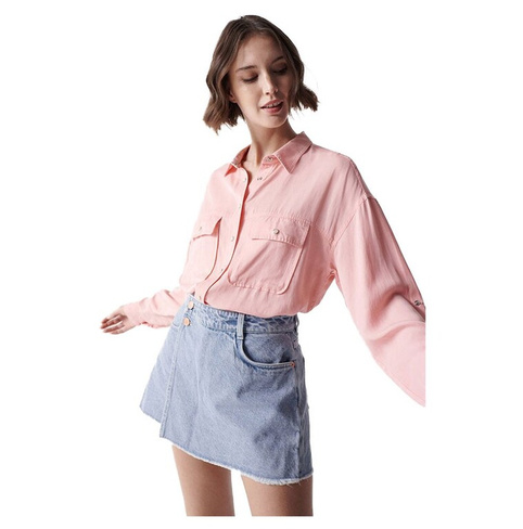 Рубашка Salsa Jeans Lyocell, розовый