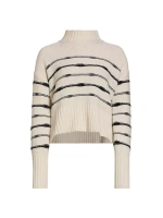 Полосатый свитер Viori из смесовой шерсти Veronica Beard, черный
