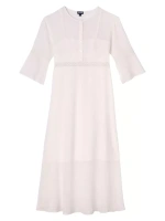 Шелковое платье макси Lysis с вышивкой пейсли Vilebrequin, цвет craie