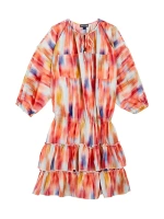Мини-платье Lauriane из хлопка и шелка с размытым цветочным принтом Vilebrequin, многоцветный