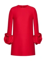 Короткое платье из крепа от кутюр Valentino Garavani, красный