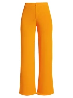 Широкие укороченные брюки вязки в рубчик Jabber Simon Miller, цвет sherbet orange