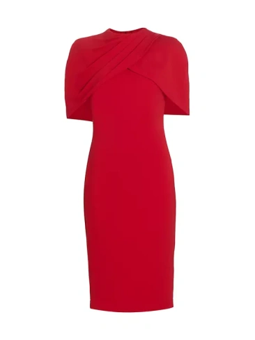 Платье прямого кроя из креп-кейпа Badgley Mischka, красный