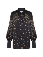 Шелковая блузка с цепочкой и звездами Camilla, цвет soul of a star gazer