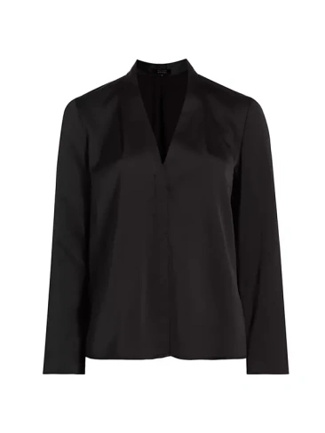 Атласная блузка с длинными рукавами If Only Studio, черный
