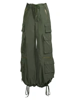 Свободные нейлоновые брюки-карго Cynthia Rowley, темно-зеленый