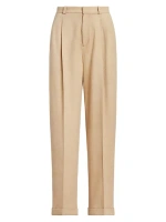 Широкие шерстяные брюки с узором «елочка» Polo Ralph Lauren, цвет taupe herringbone