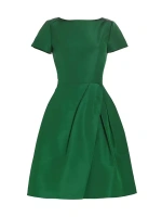 Шелковое платье из фай и вырезом «бато» Chalet Carolina Herrera, цвет racing green