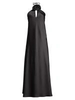 Атласное платье макси Bianca Delfi, черный