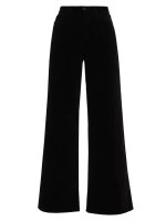 Бархатные широкие брюки Maghra с высокой посадкой L'Agence, цвет noir