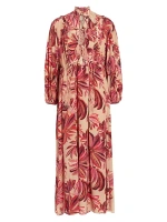 Платье макси с цветочным гобеленом Farm Rio, цвет dark sand