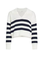 Хлопковый свитер-поло в полоску Parker Splendid, цвет navy stripe