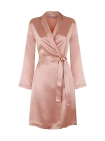 Короткий шелковый атласный халат La Perla, цвет pink powder