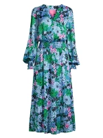 Платье миди с длинными рукавами и цветочным принтом Loubella Lilly Pulitzer, мультиколор