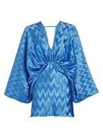 Атласное мини-платье со складками Les Éléments Riviera Chevron L'Idée, синий