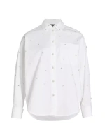 Рубашка из поплина с длинными рукавами и украшением Mainline Kate Spade New York, белый