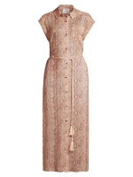 Прозрачное платье-рубашка Melanie со змеиным узором Cinq À Sept, мультиколор