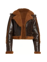 Кожаная байкерская куртка из овчины Frame, цвет rust