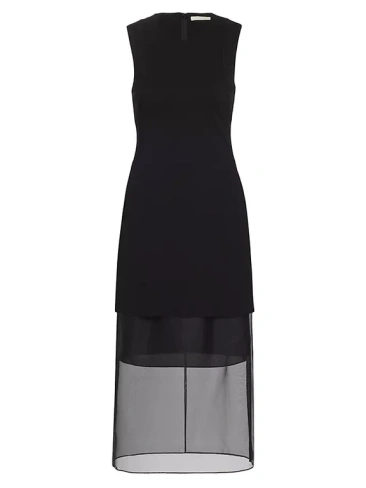 Многослойное платье миди из органзы Jason Wu Collection, черный