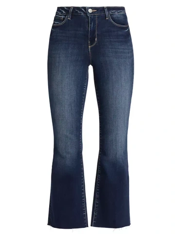 Укороченные расклешенные джинсы Kendra с высокой посадкой L'Agence, цвет columbia