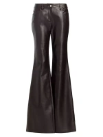 Кожаные брюки-клеш Michael Kors Collection, шоколад