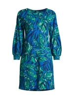 Хлопковое мини-платье Elianna Foral Lilly Pulitzer, цвет indigo breeze