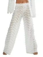 Широкие брюки с цветочной аппликацией Cynthia Rowley, белый
