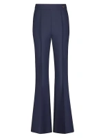Lola Укороченные расклешенные брюки из эластичного крепа высокой плотности Callas Milano, темно-синий
