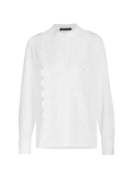 Шелковая блузка Alessi с кружевной отделкой Elie Tahari, цвет sky white