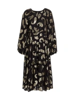 Платье-миди Audrey Paisley Elie Tahari, цвет noir gold paisley