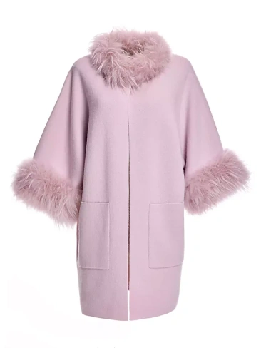 Кашемировое пальто с меховой оторочкой Maximilian, розовый