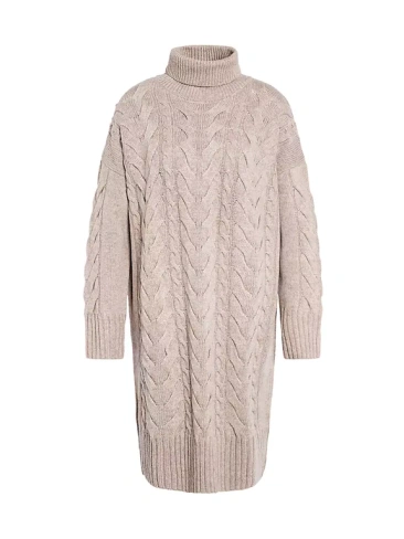 Платье-свитер Woodlane из смесовой шерсти с воротником-воронкой Barbour, цвет nougat