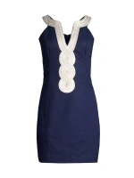 Сутажное платье-комбинация Valli с вышивкой Lilly Pulitzer, темно-синий