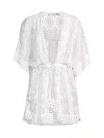 Кружевное мини-платье Robin Ramy Brook, цвет white lace