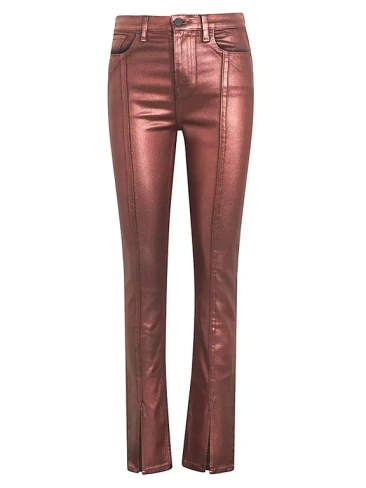 Брюки Harlow с металлизированным покрытием Hudson Jeans, цвет cinnamon glitter