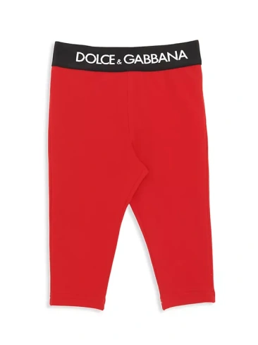 Детские леггинсы с логотипом на поясе Dolce&Gabbana, красный