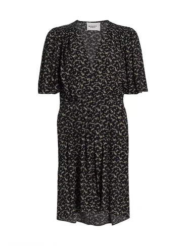 Мини-платье Vedolia с абстрактным принтом Isabel Marant Étoile, черный