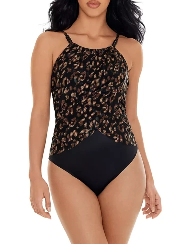 Сплошной купальник La Paz Lisa с леопардовым принтом Magicsuit Swim, Plus Size, цвет black brown