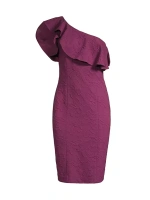 Бордо Мини-платье на одно плечо Lilly Pulitzer, цвет amarena cherry