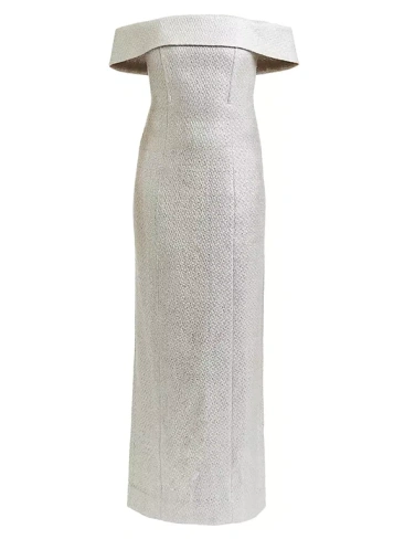 Текстурированное платье Mona с открытыми плечами Mestiza New York, цвет silver