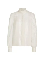 Блузка Gillian из смесового шелка с длинными рукавами Frame, цвет silver