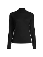 Приталенный свитер с высоким воротником Majestic Filatures, цвет noir