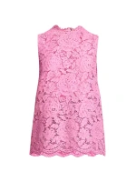Длинный кружевной топ без рукавов Dolce&Gabbana, цвет rosa