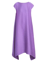 Асимметричное платье миди со складками и блестящими складками Issey Miyake, фиолетовый