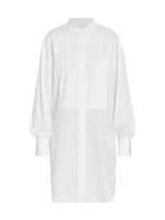 Плиссированное хлопковое платье-рубашка Rineta Isabel Marant, белый