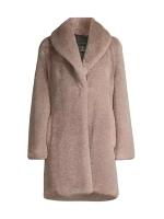 Пальто средней длины из искусственного меха Donna Karan New York, коричневый